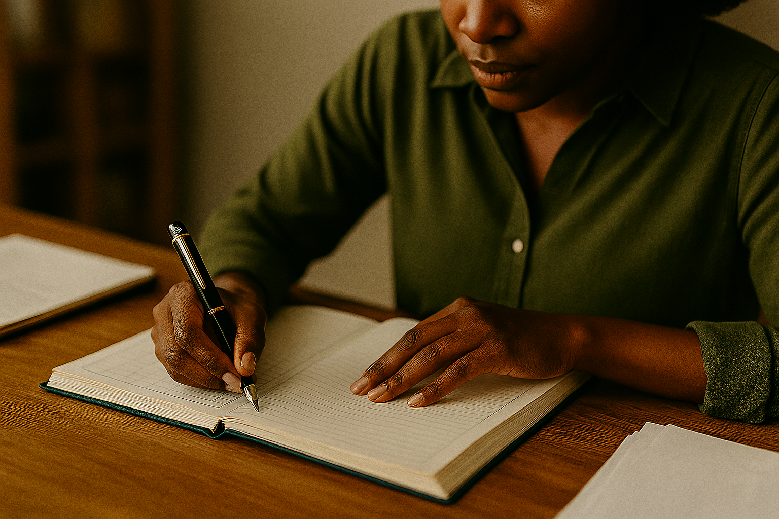 Tax professional reviewing documents with a small business owner.